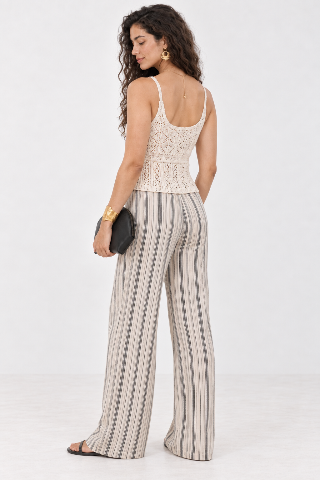 Apricot Knit Button-Front Cami Top