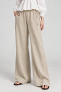 Apricot Linen Straight Leg Pants