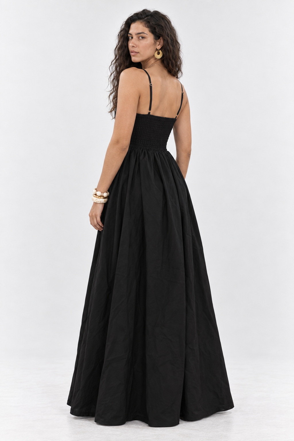 Black Square Neck Maxi Dress 