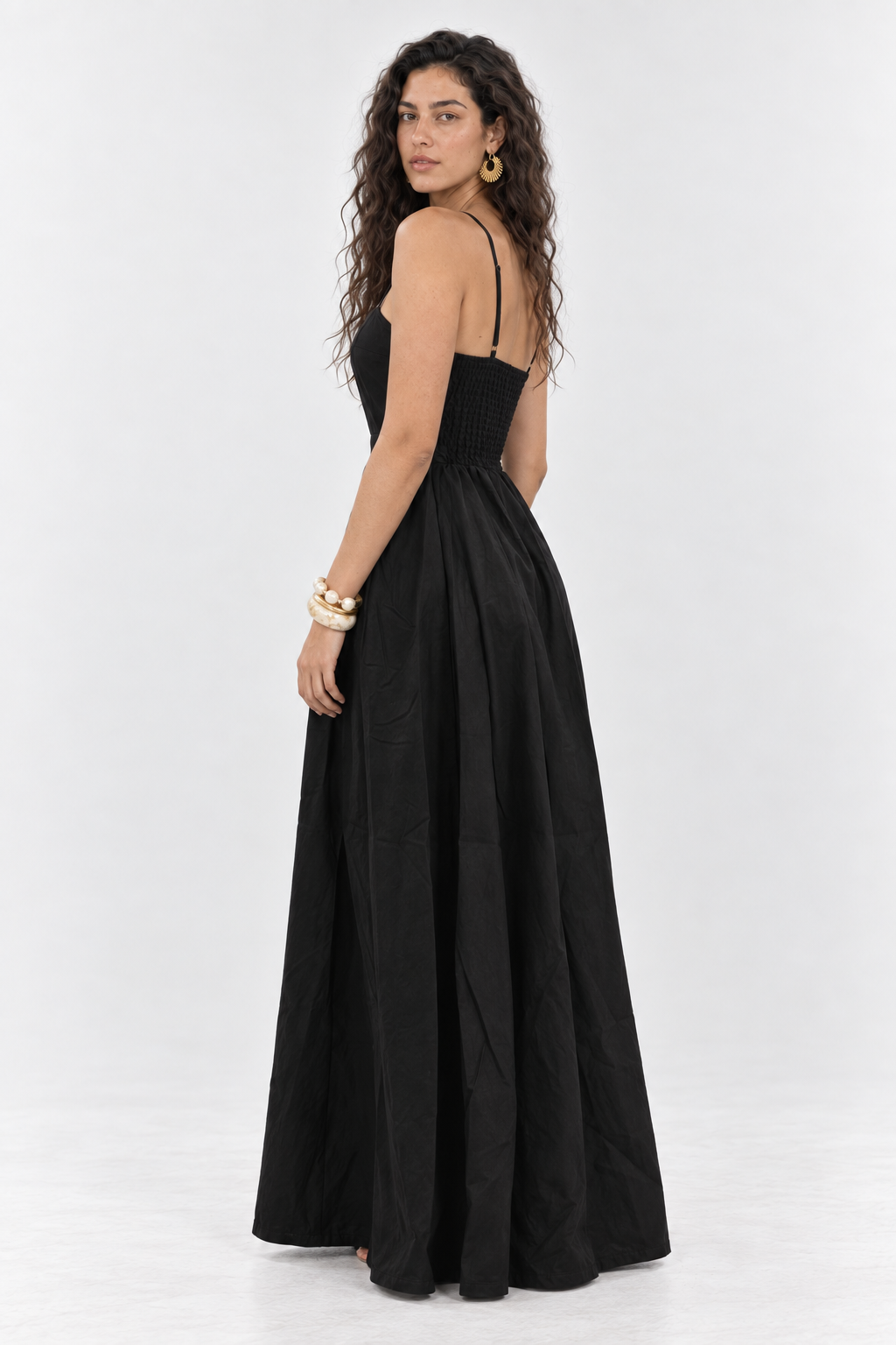 Black Square Neck Maxi Dress 