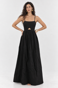 Black Square Neck Maxi Dress 