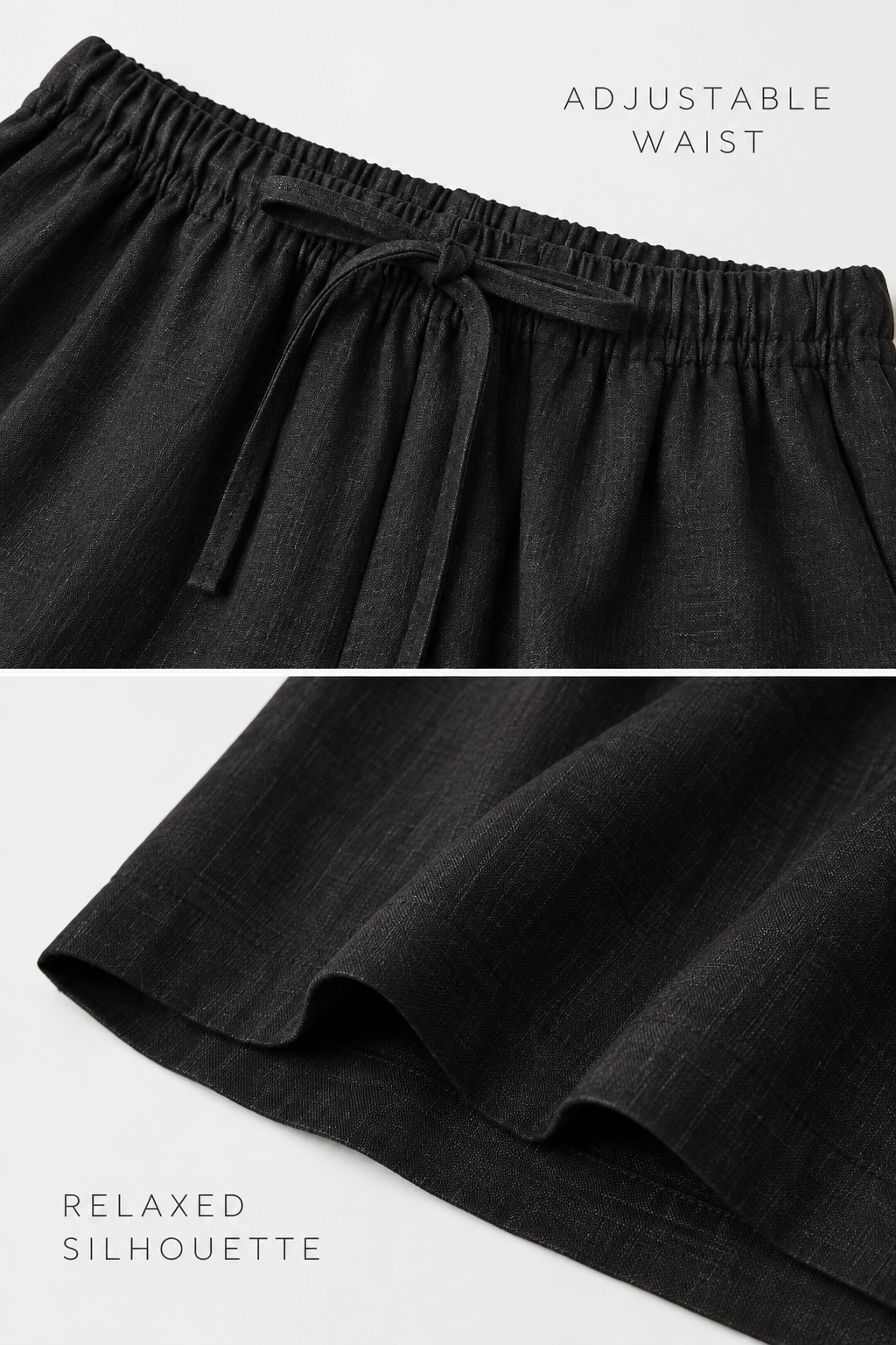 Black Drawstring Relaxed Pants