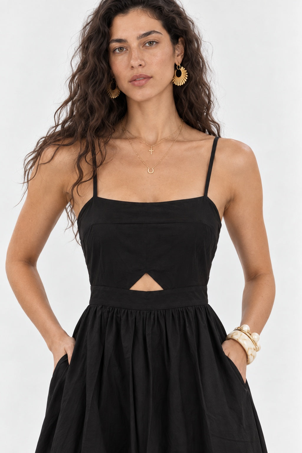 Black Square Neck Maxi Dress