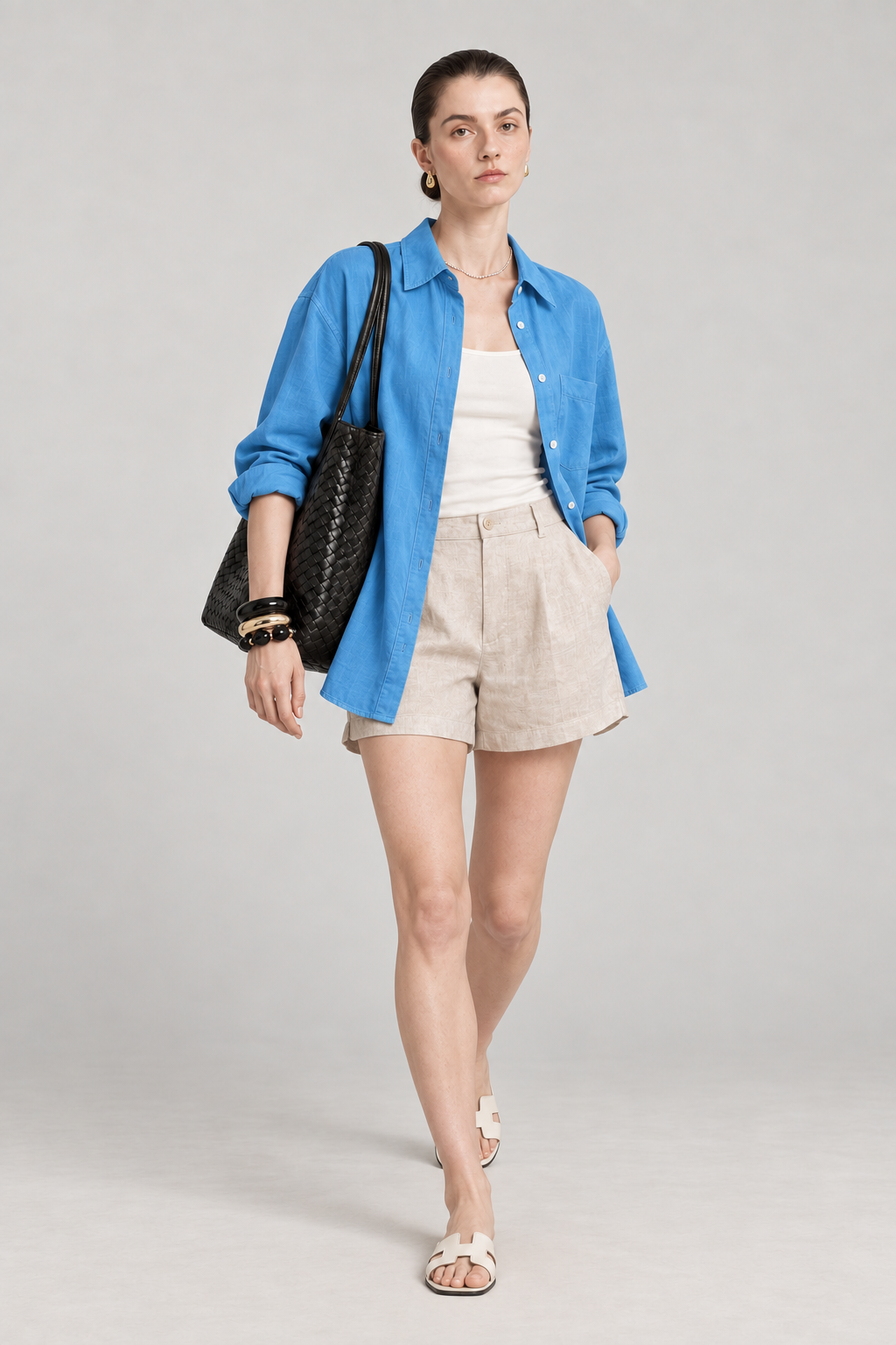Blue Linen Sun Shirt
