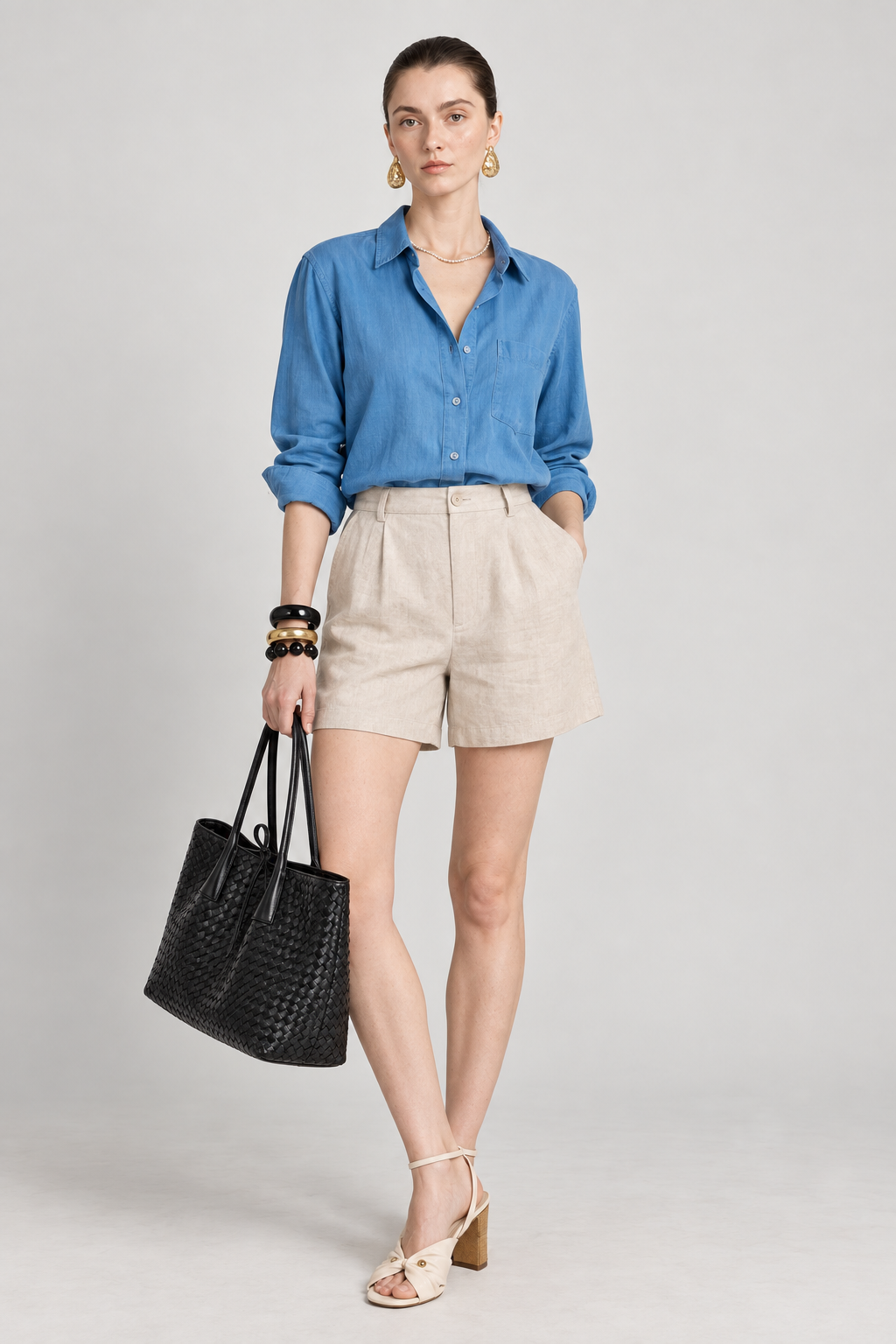 Blue Linen Sun Shirt
