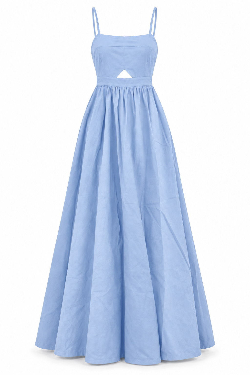 Blue Square Neck Maxi Dress