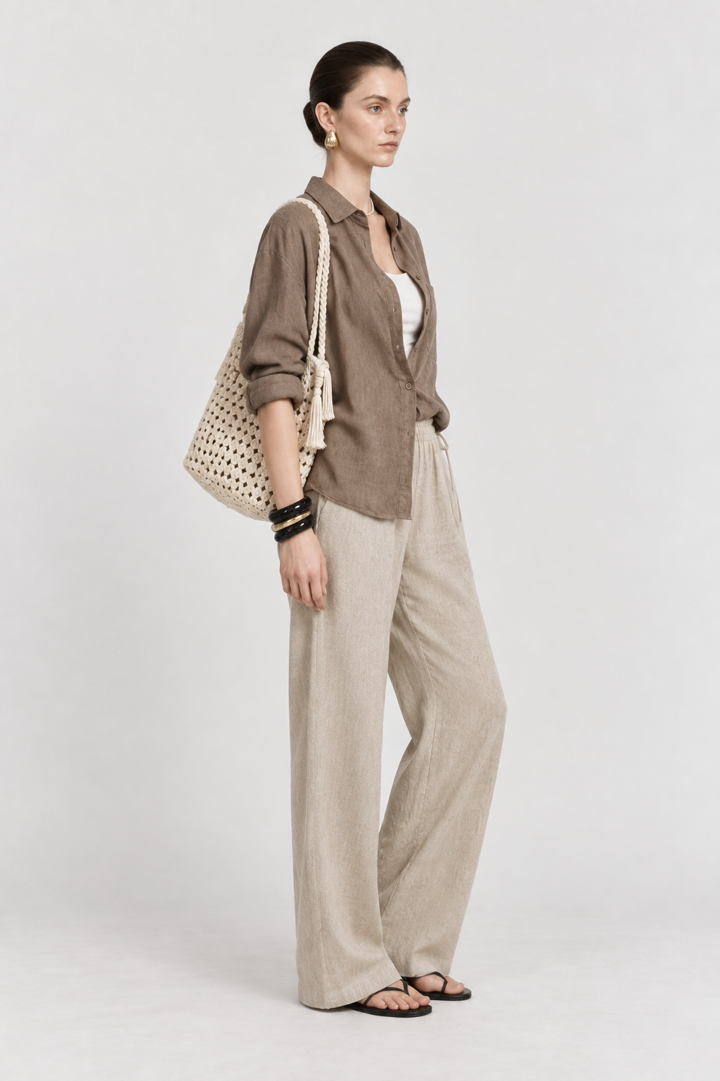 Caramel Linen Sun Shirt