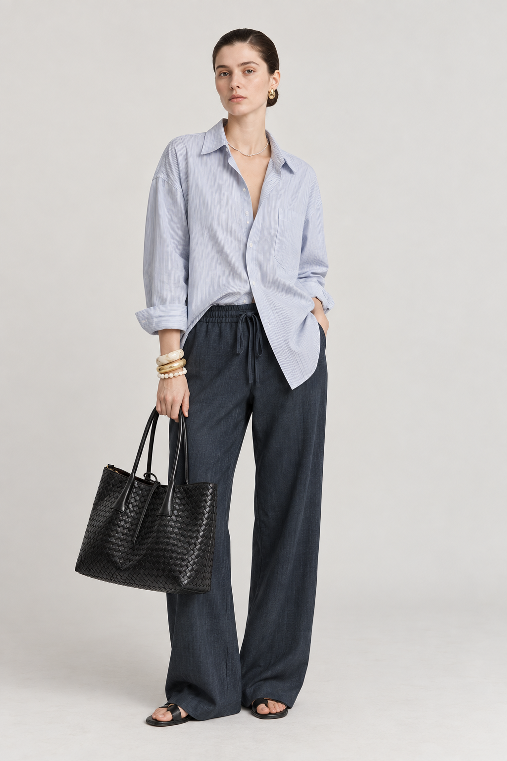 Divine Sky Blue Wide Leg Pants
