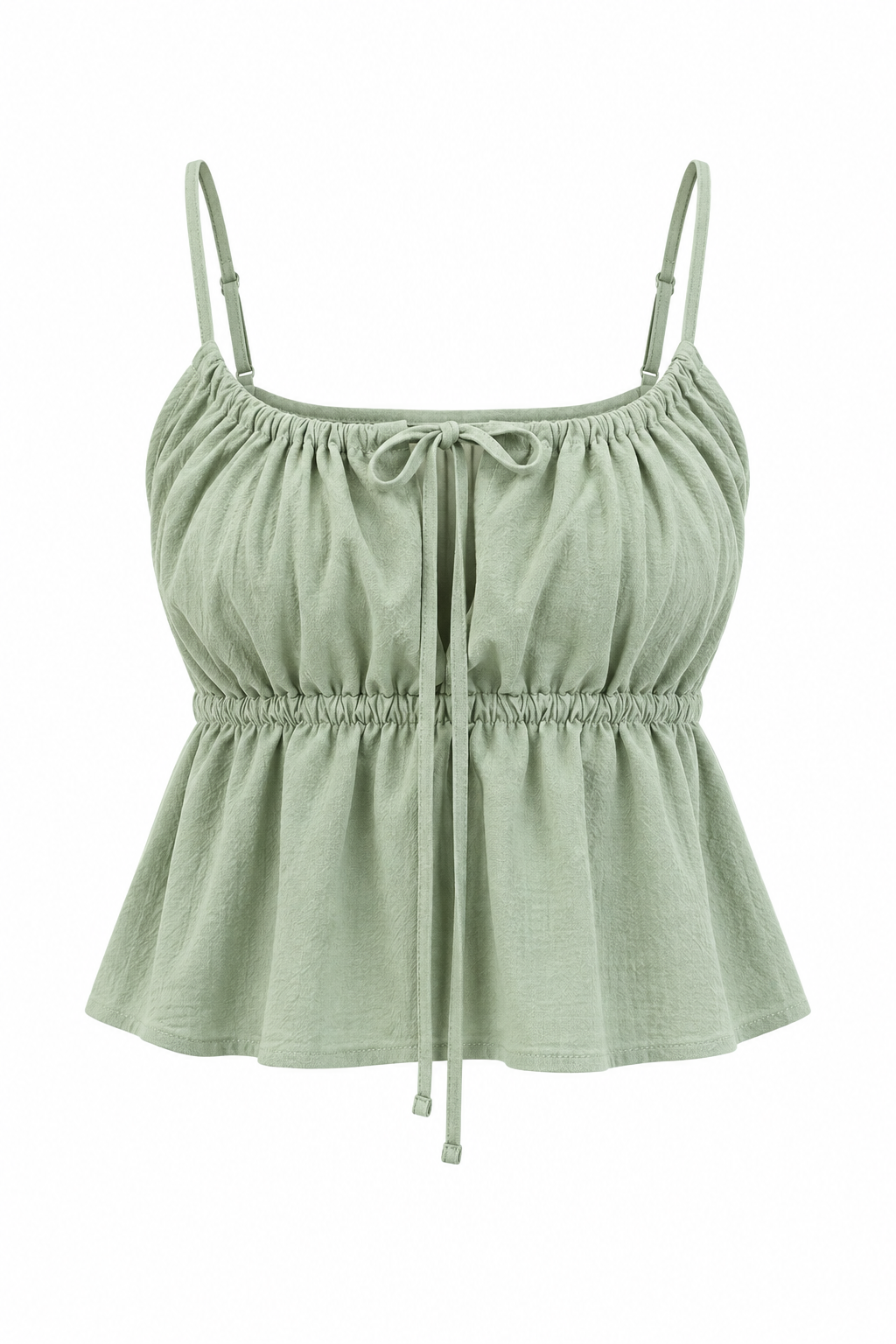 Drift Green Ruched Cami Top