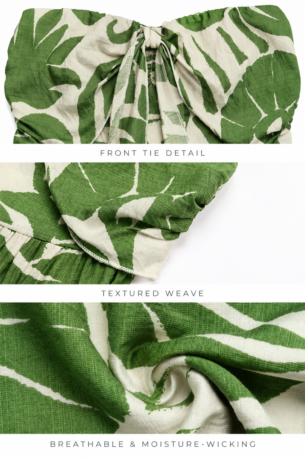Green Floral Print Strapless Jumpsuit
