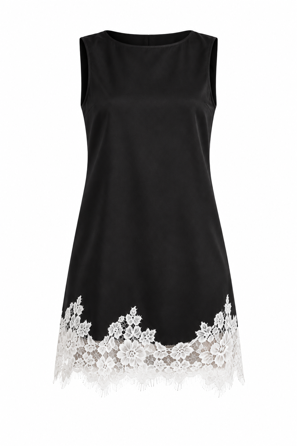 Halo Black Contrast Lace Mini Dress