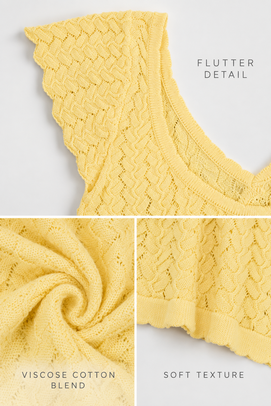 Halo Yellow Open-Knit Maxi Dress