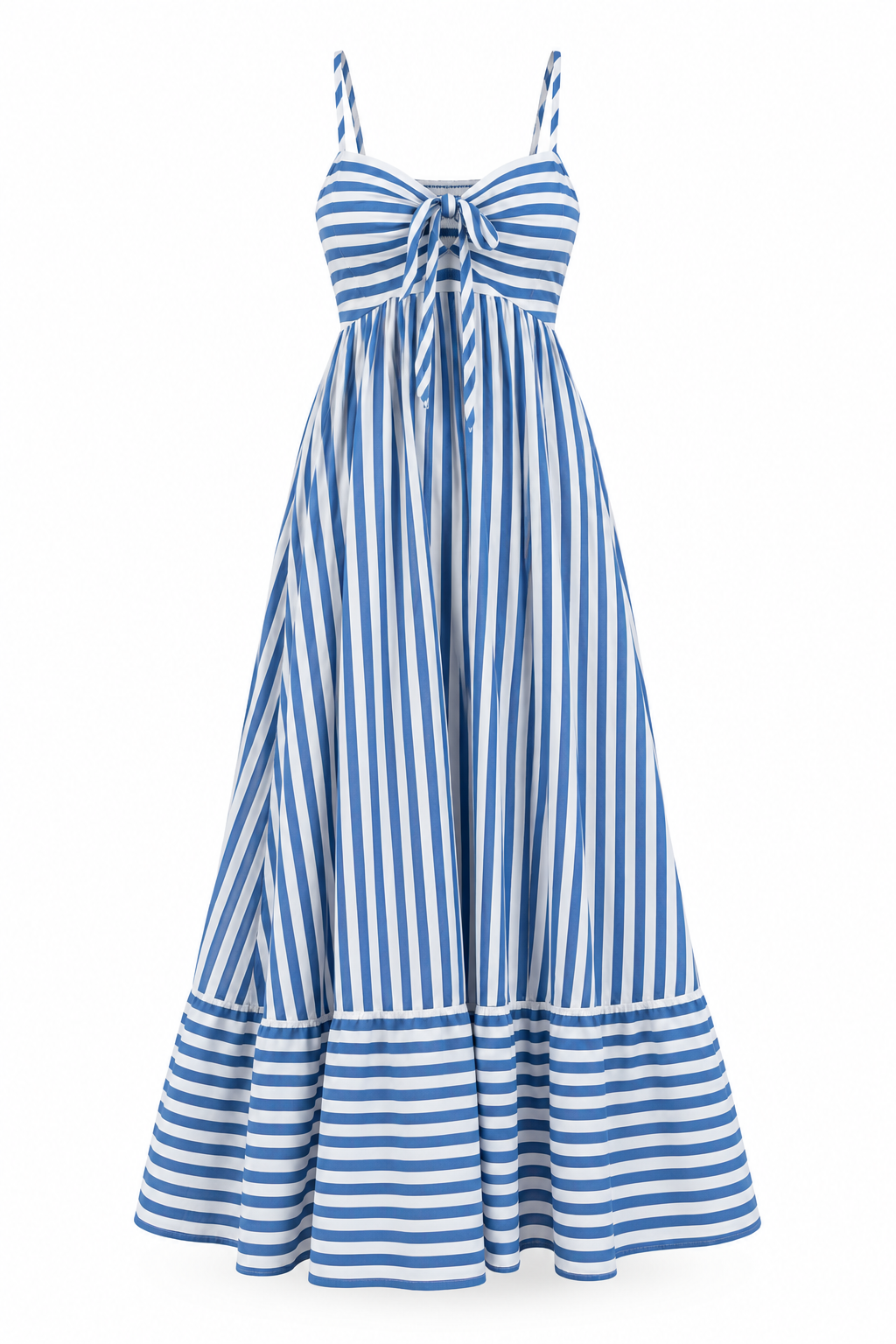 Inlet Blue-White Striped  Maxi Dress