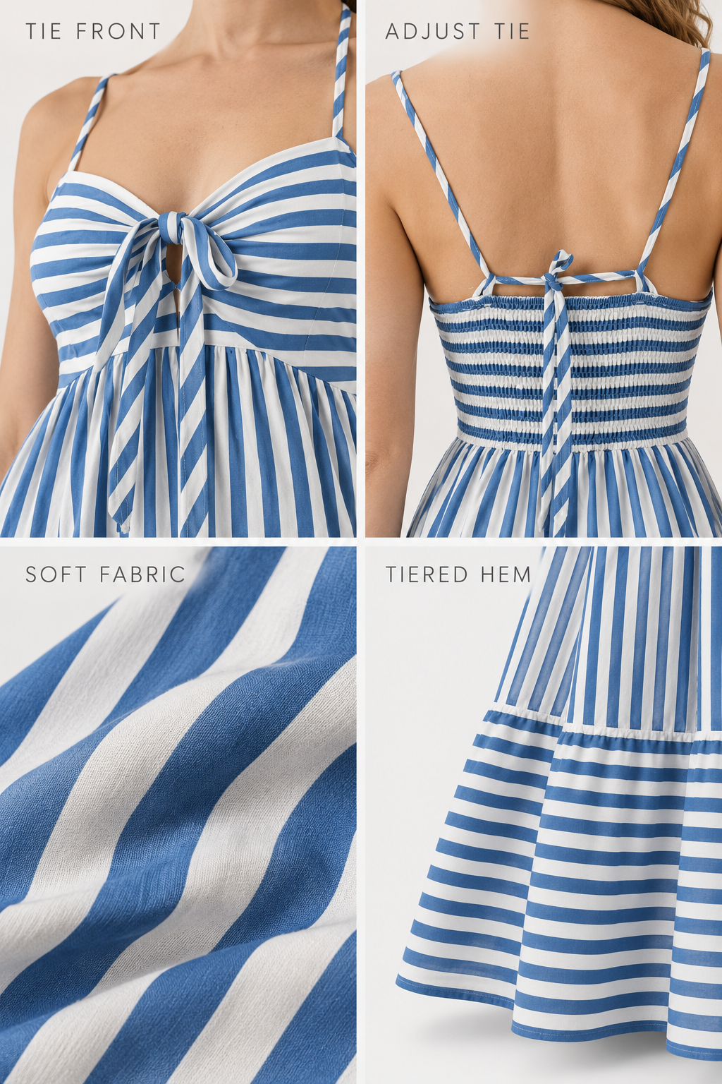Inlet Blue-White Striped  Maxi Dress