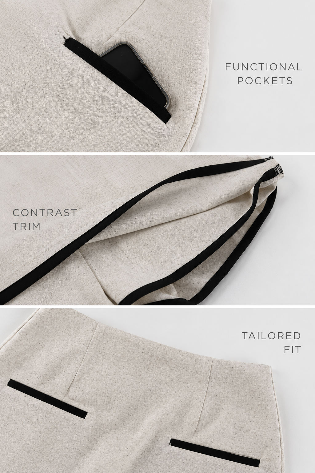 Khaki Tailored Shorts
