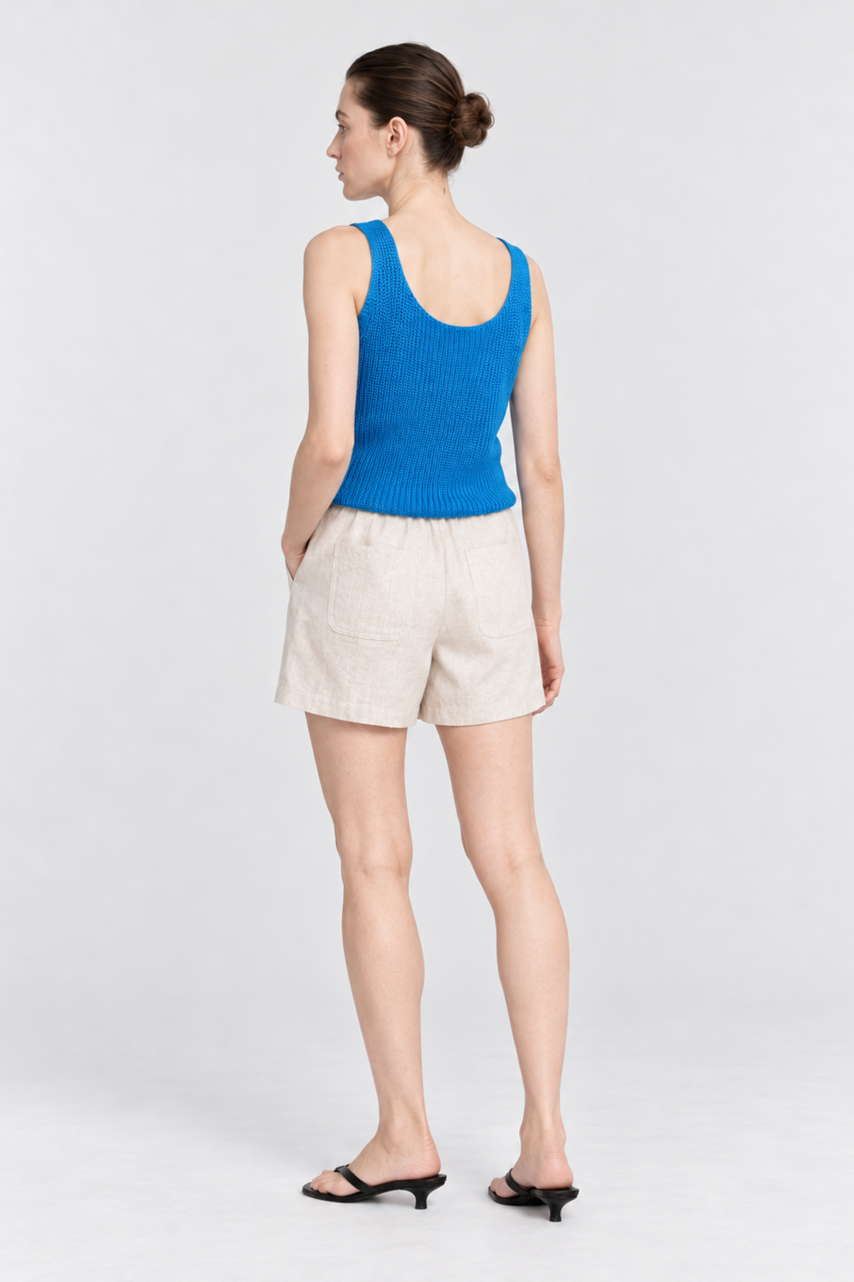 Knit V-Neck Bright Blue Cami — alternate view 3