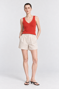 Knit V-Neck Red Cami