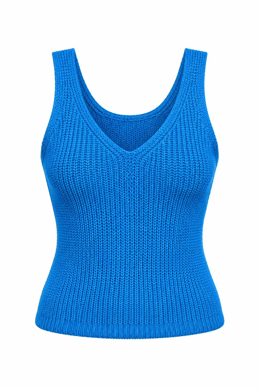 Knit V-Neck Bright Blue Cami