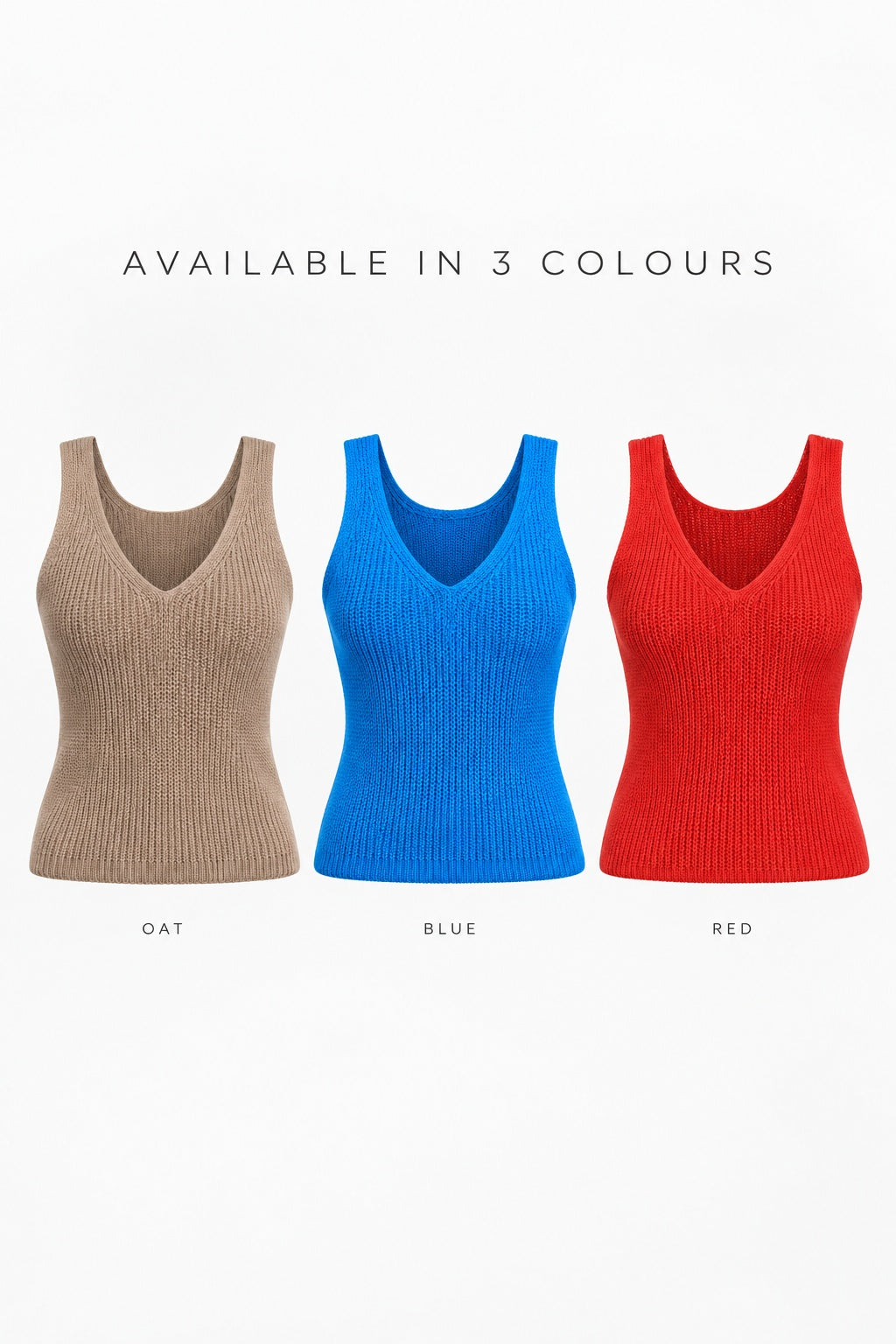 Knit V-Neck Bright Blue Cami