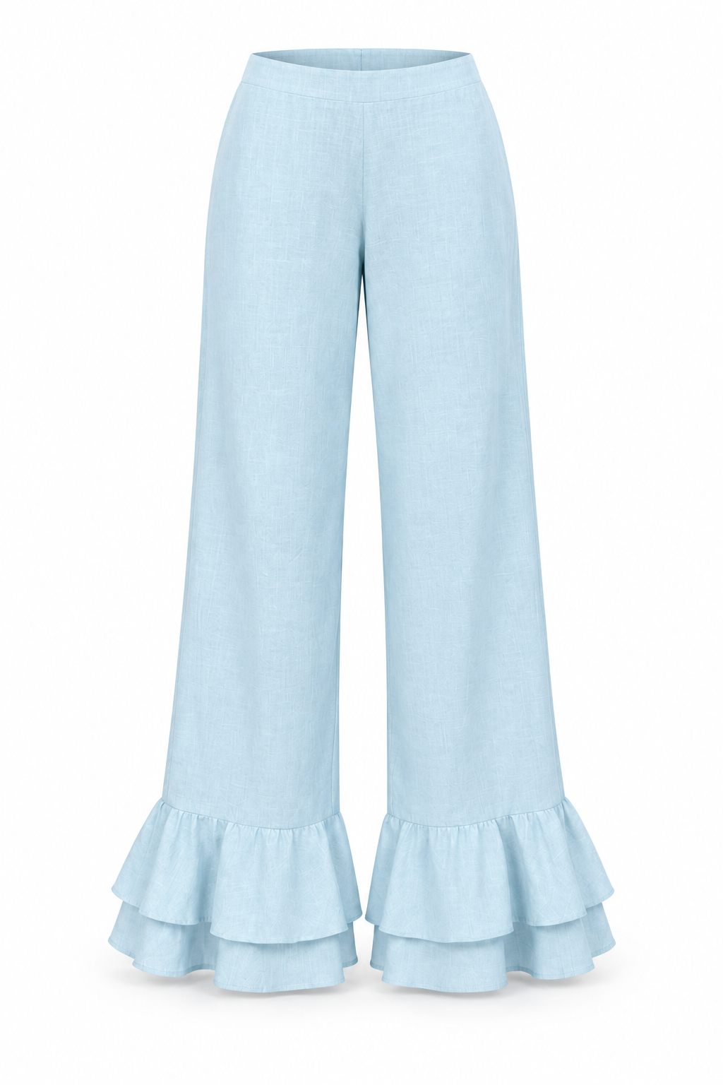 Light Blue Wide-Leg  Pants