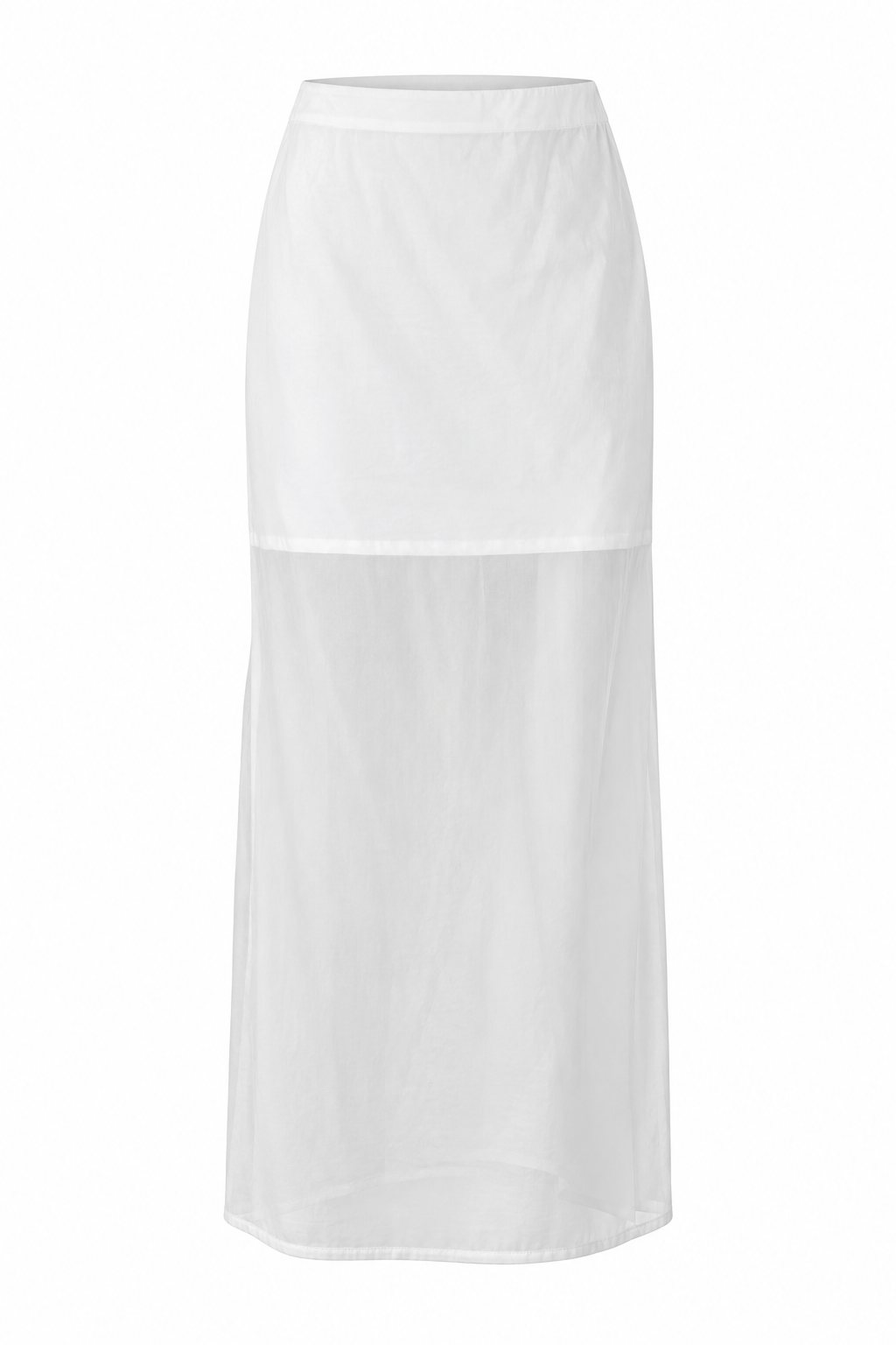 Lucent White Side-Slit Fitted Maxi Skirt