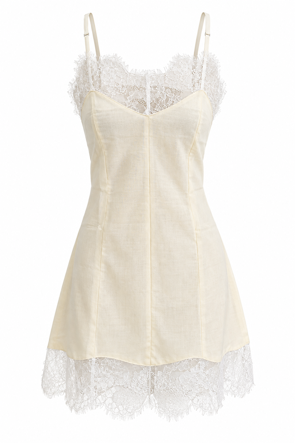 Morrow Khaki Lace-Trim Mini Dress