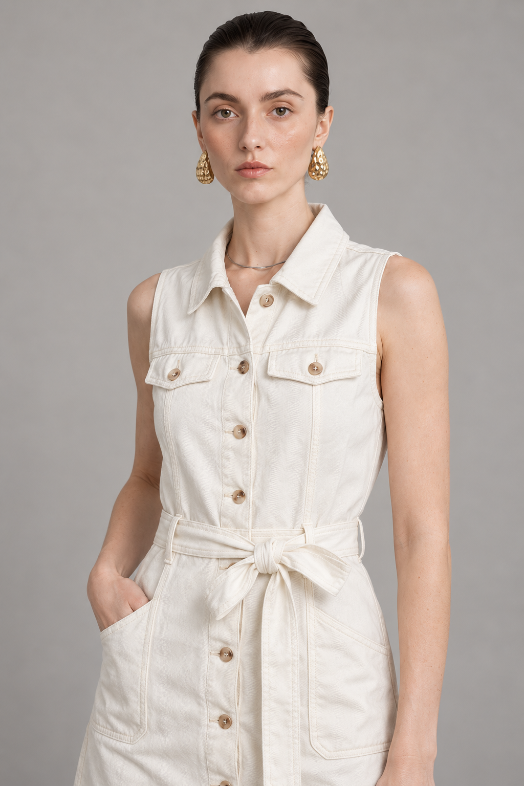 Morrow White Denim Mini Dress
