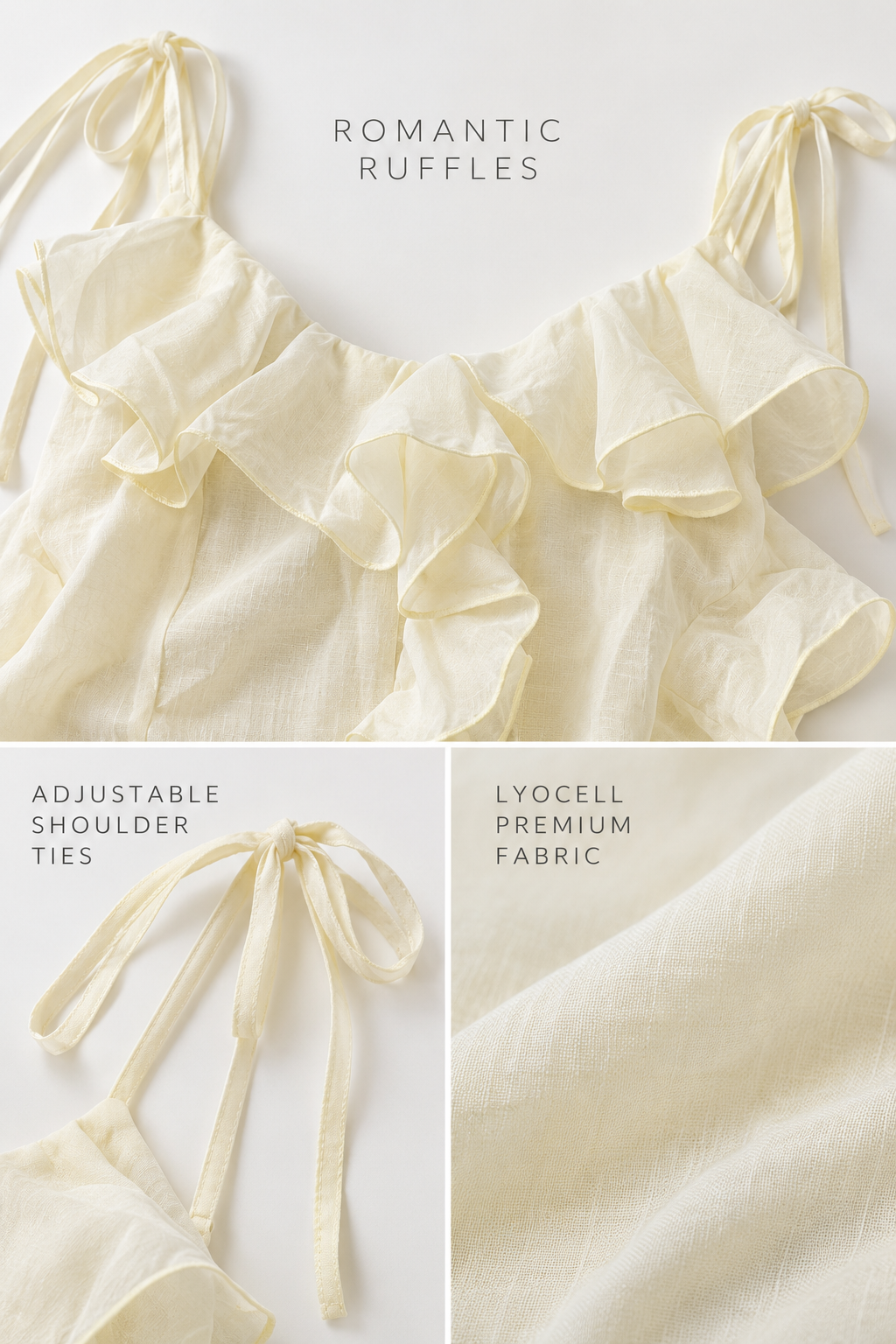  Morrow Yellow Ruffle Belted Mini Dress