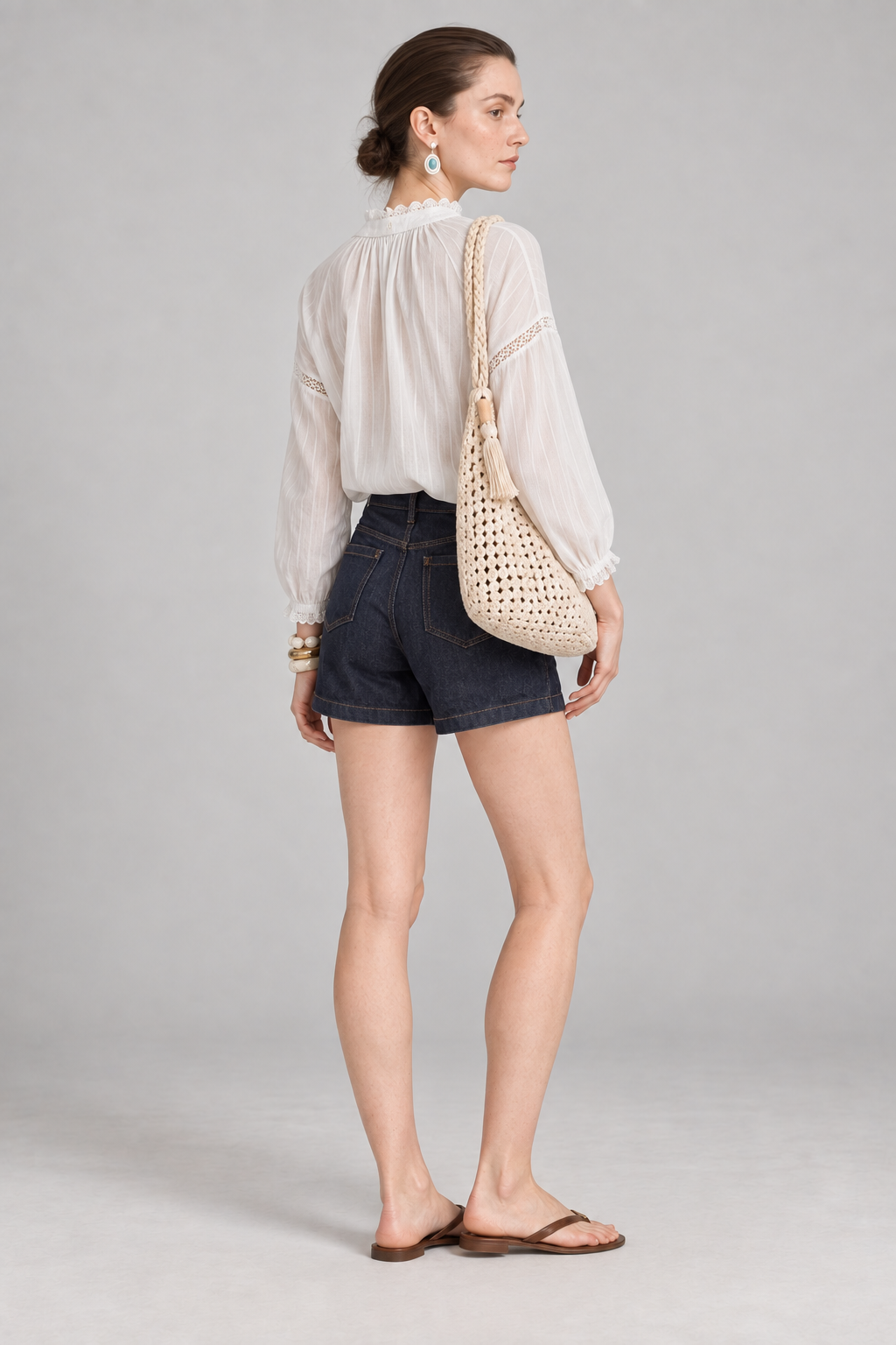 Raw denim High-Waisted  Denim Shorts