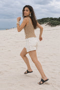Sand Openwork Disc  Cami