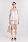 White Cotton Embroidered Cami Top
