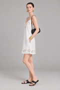 White Floral Eyelet Mini Dress