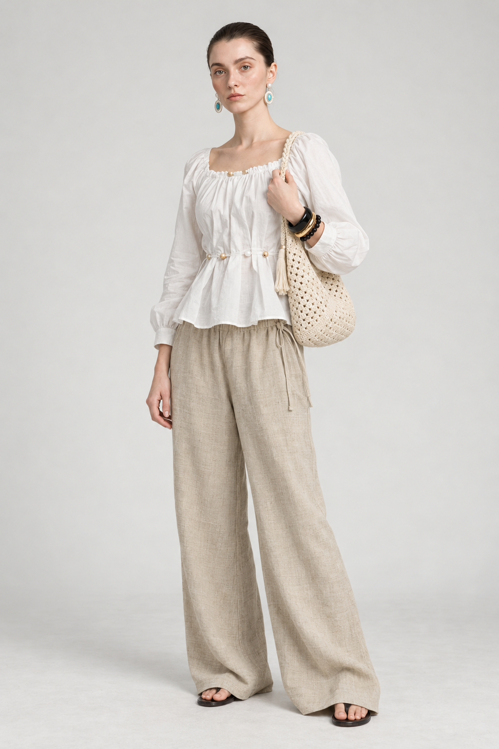 White Peplum Blouse 