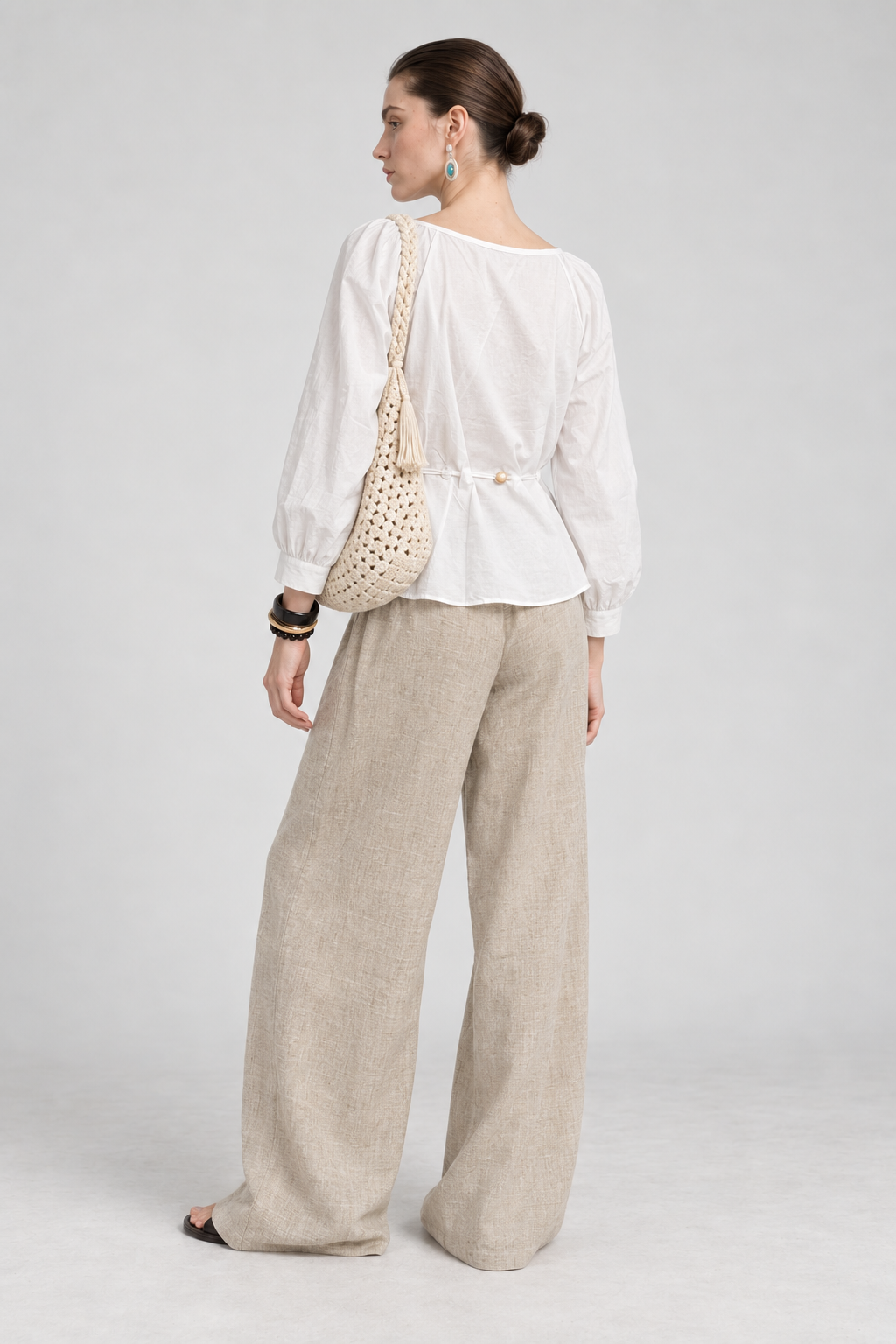 White Peplum Blouse 