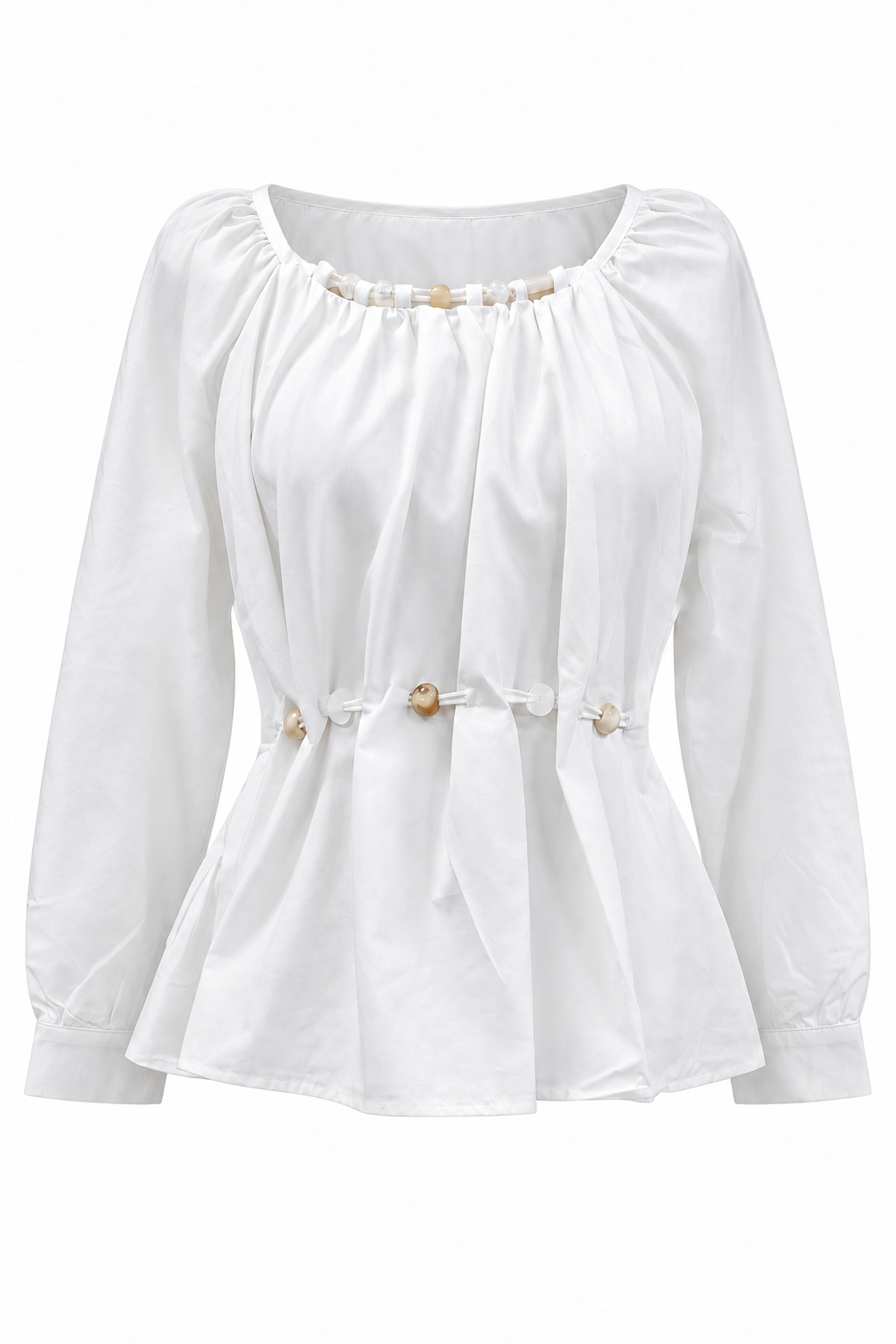White Peplum Blouse 