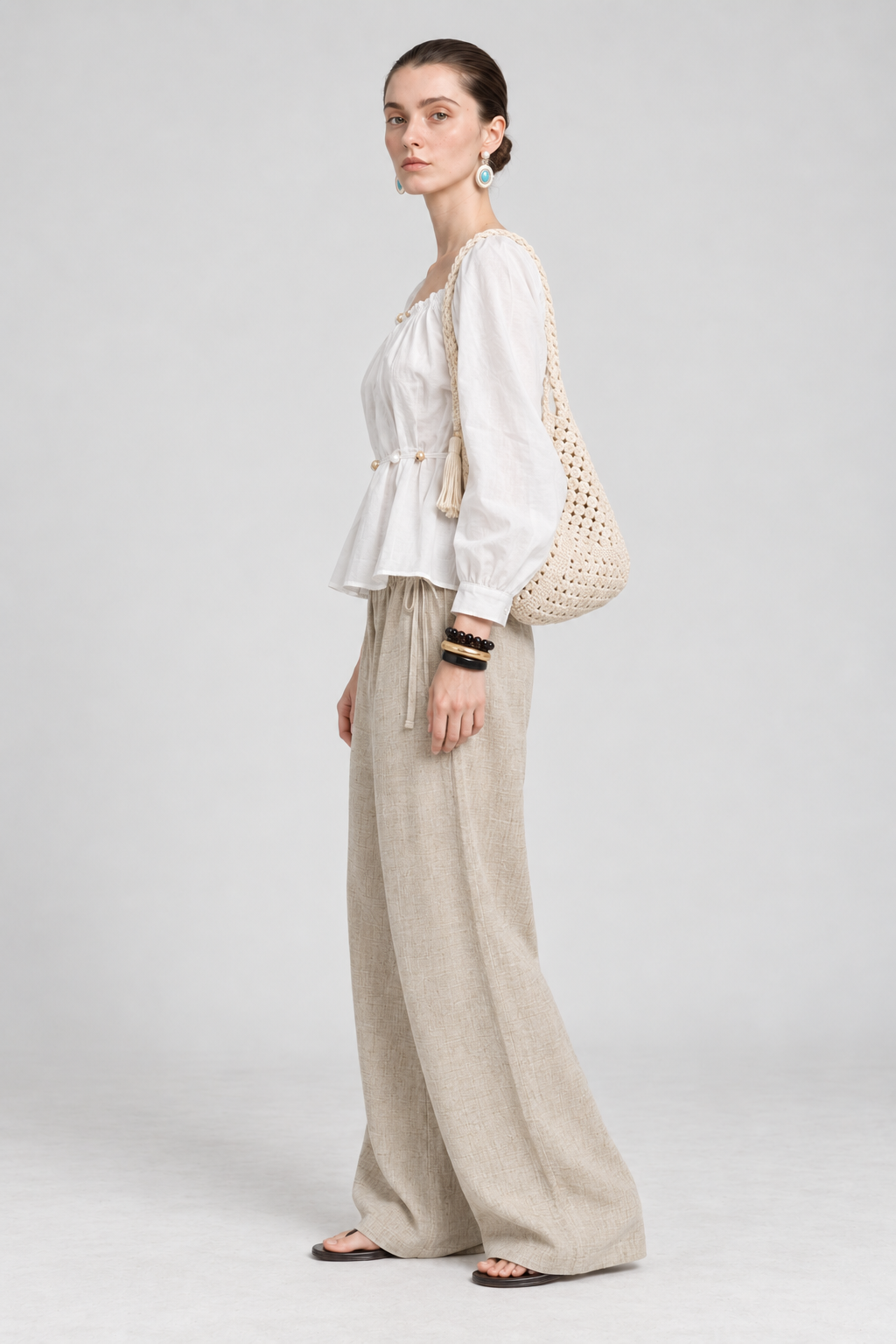 White Peplum Blouse 