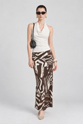 White Cowl Neck Halter Top