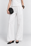 White Drawstring Relaxed Pants