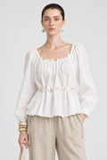 White Peplum Blouse