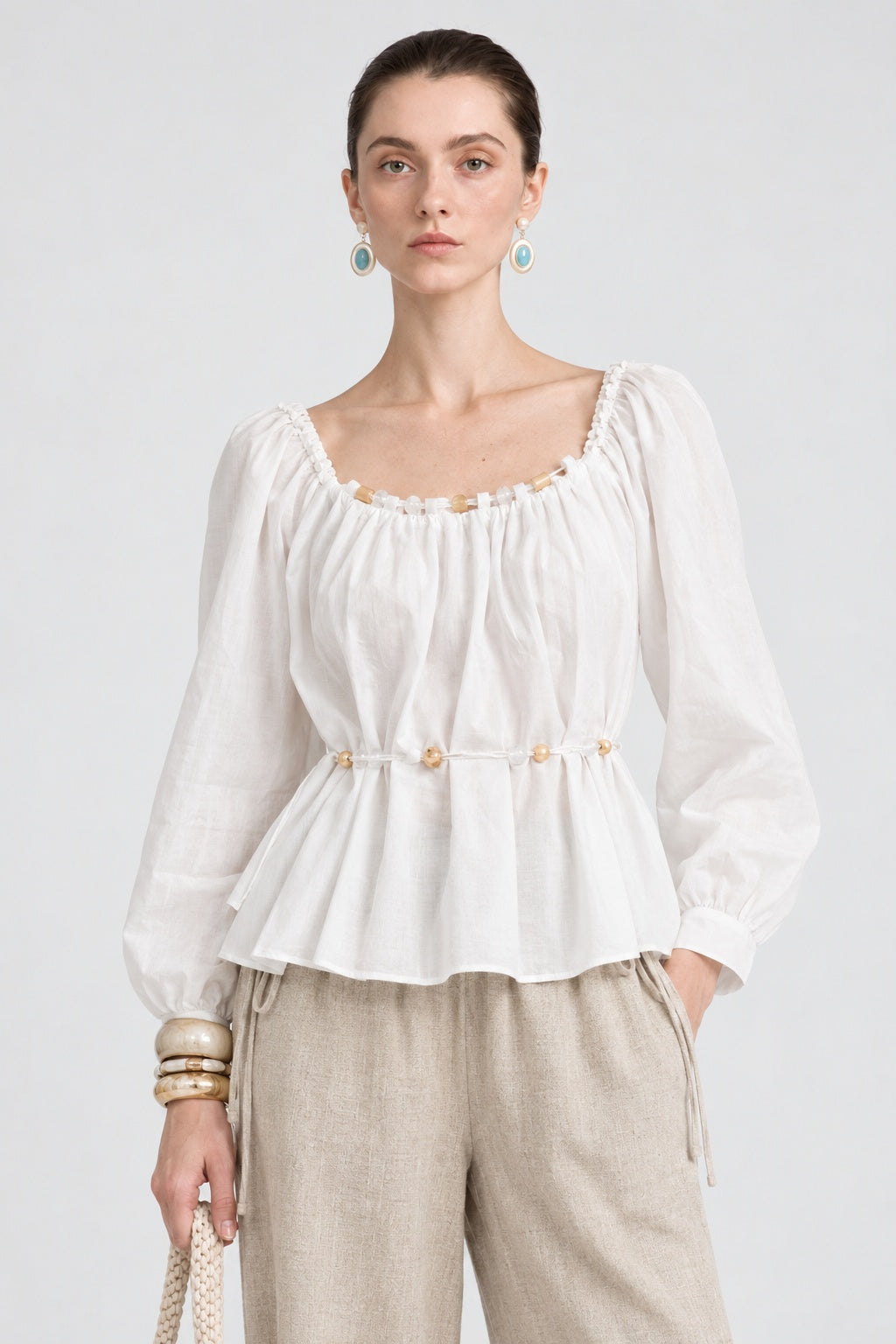 White Peplum Blouse