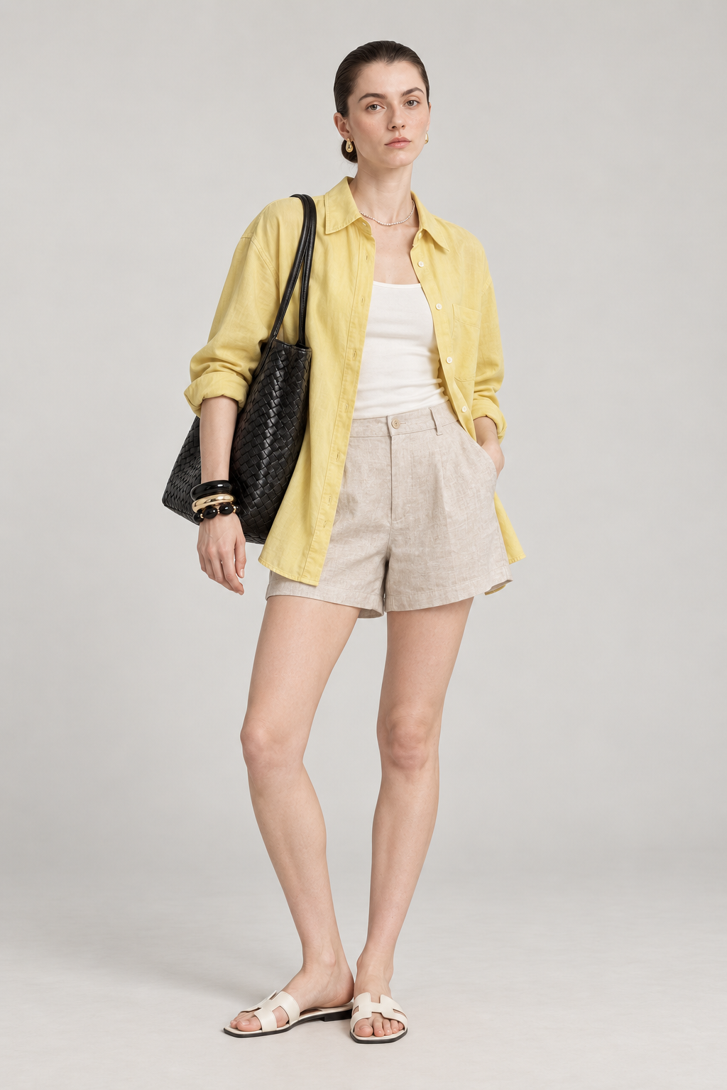 Yellow Linen Sun Shirt
